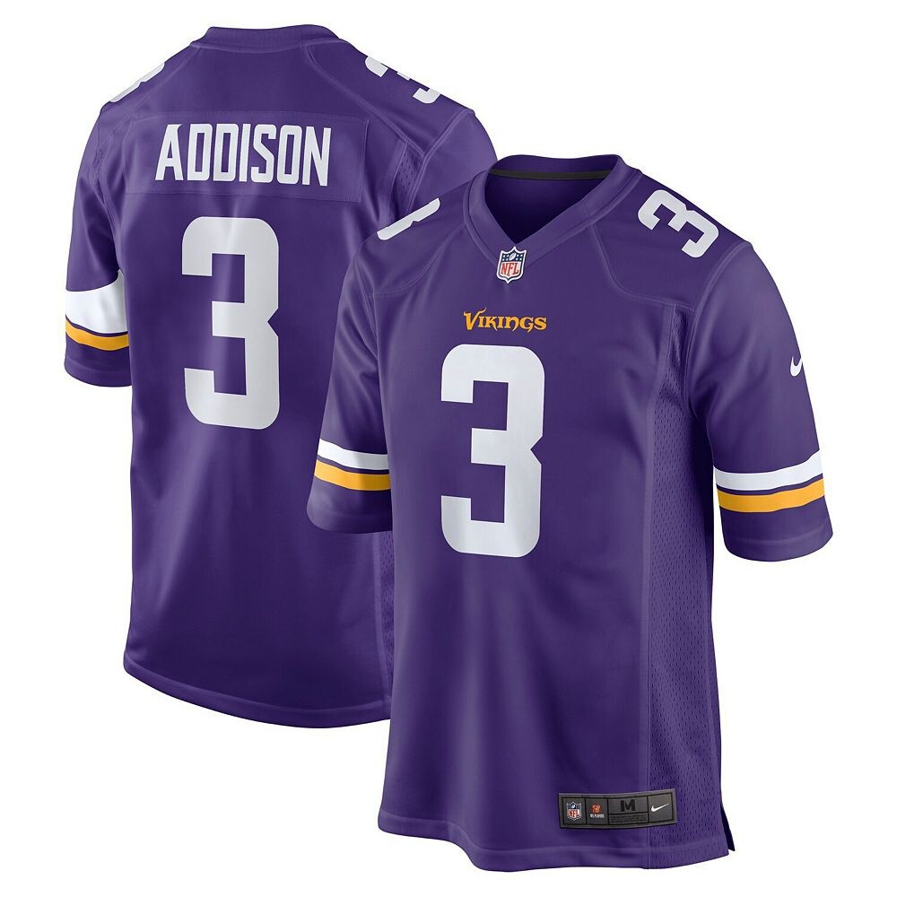 Мужское джерси Nike Jordan Addison Purple Minnesota Vikings первого раунда драфта НФЛ 2023 года, цвет Mvk Purple
Мужское джерси Nike Jordan Addison Purple Minnesota Vikings первого раунда драфта НФЛ 2023 года, цвет Mvk Purple