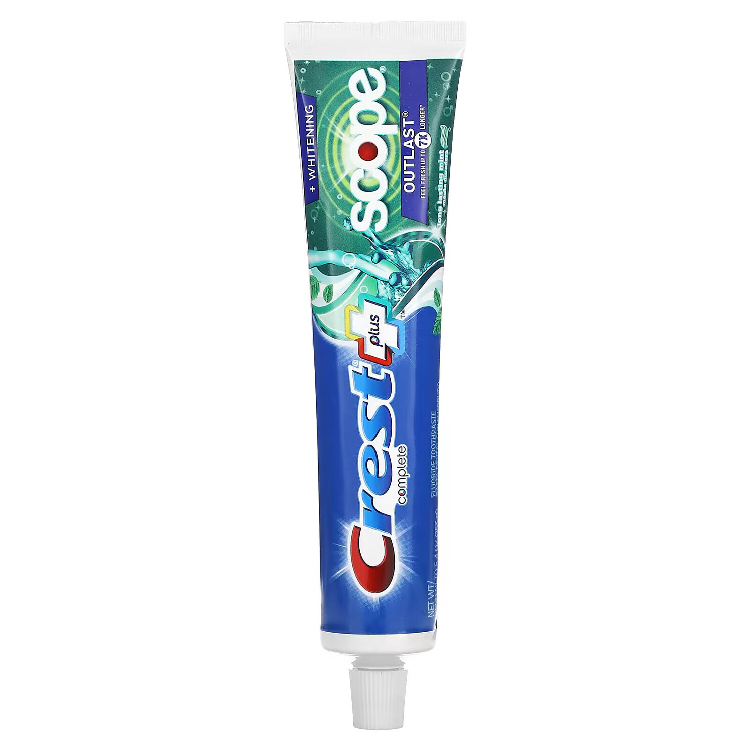 Crest, Complete, Scope, Outlast Plus Whitening, зубная паста с фторидом, мята, 153 г (5,4 унции)
Crest, Complete, Scope, Outlast Plus Whitening, зубная паста с фторидом, мята, 153 г (5,4 унции)