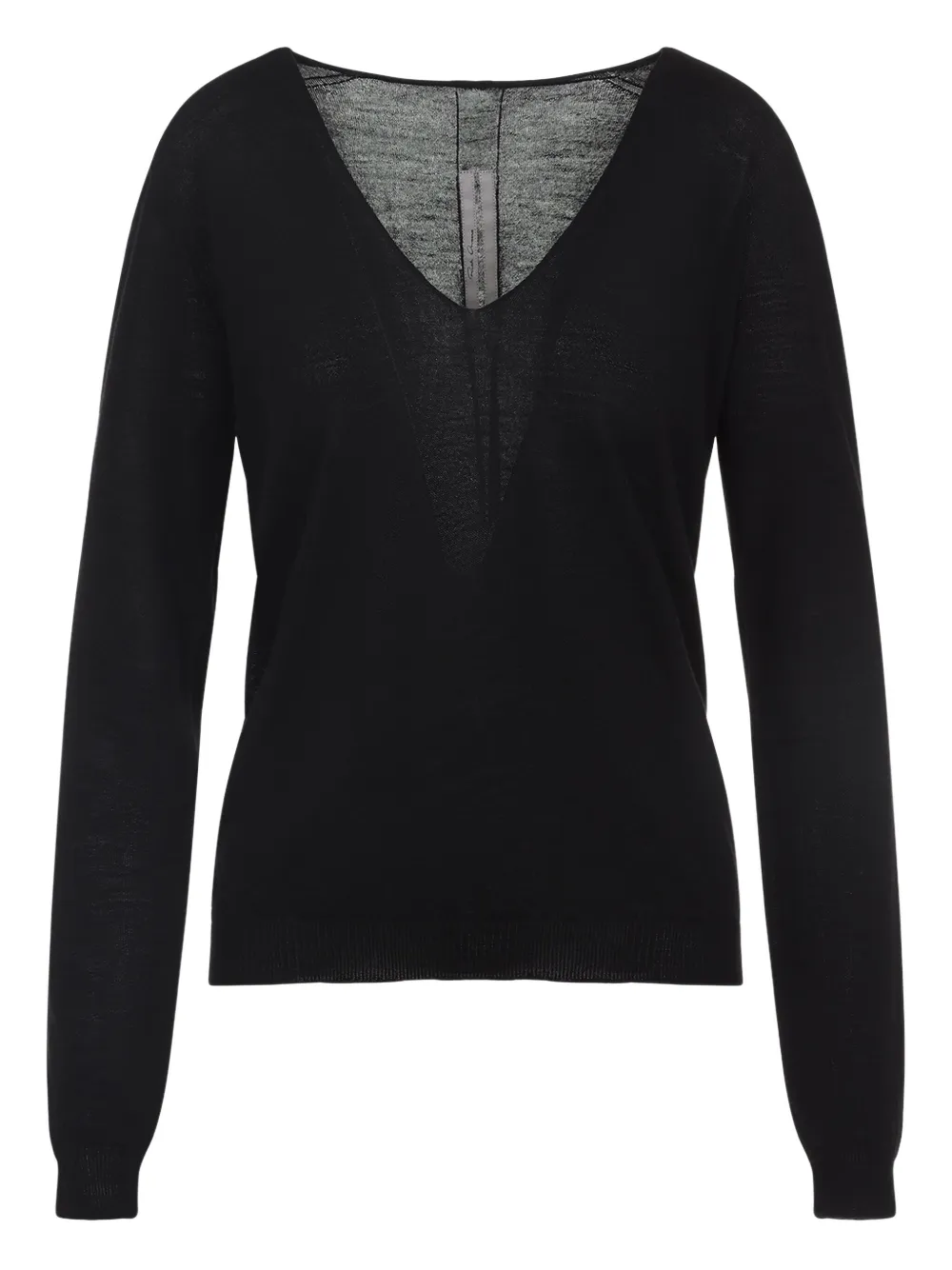 Шерстяной свитер с V-образным вырезом Rick Owens, черный
Шерстяной свитер с V-образным вырезом Rick Owens, черный