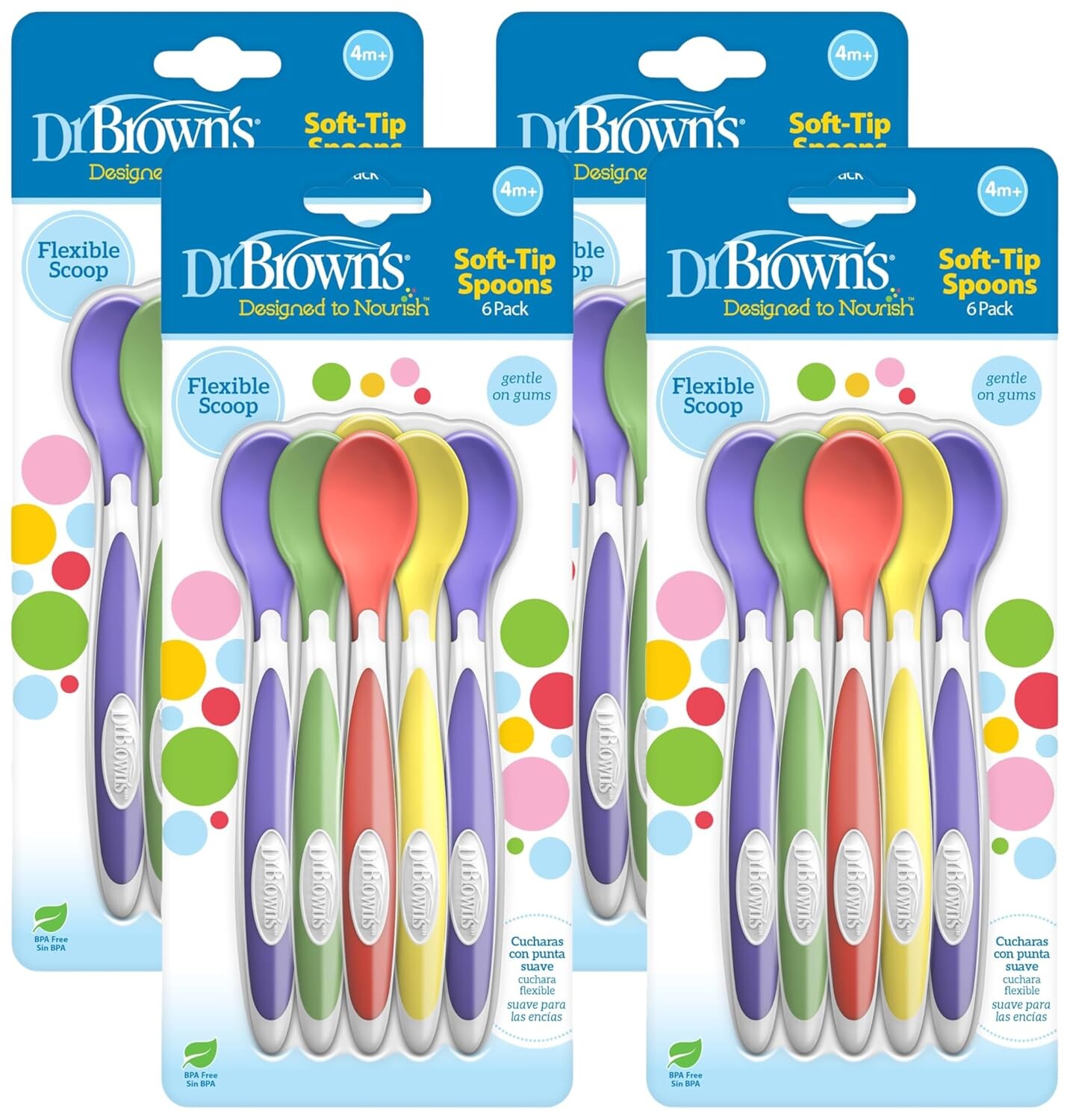 Ложки для кормления малышей Dr. Brown's с мягким наконечником, 24 шт., разные цвета, Soft-Tip Toddler Feeding Spoons, 24 Pack
Ложки для кормления малышей Dr. Brown's с мягким наконечником, 24 шт., разные цвета, Soft-Tip Toddler Feeding Spoons, 24 Pack