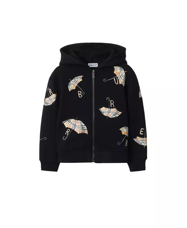 Детская хлопковая толстовка на молнии с логотипом зонтика - для малышей и взрослых. Burberry, черный
Детская хлопковая толстовка на молнии с логотипом зонтика - для малышей и взрослых. Burberry, черный