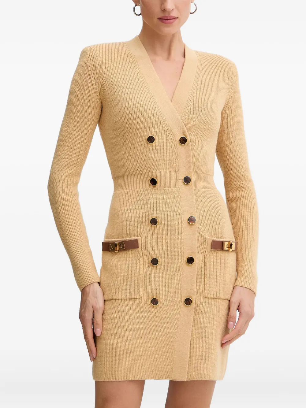 Двубортное платье мини Elisabetta Franchi, бежевый
Двубортное платье мини Elisabetta Franchi, бежевый