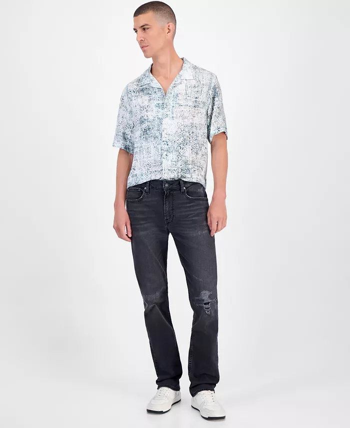 Матео Regular Straight Fit джинсы в темной стирке Guess, серый
Матео Regular Straight Fit джинсы в темной стирке Guess, серый