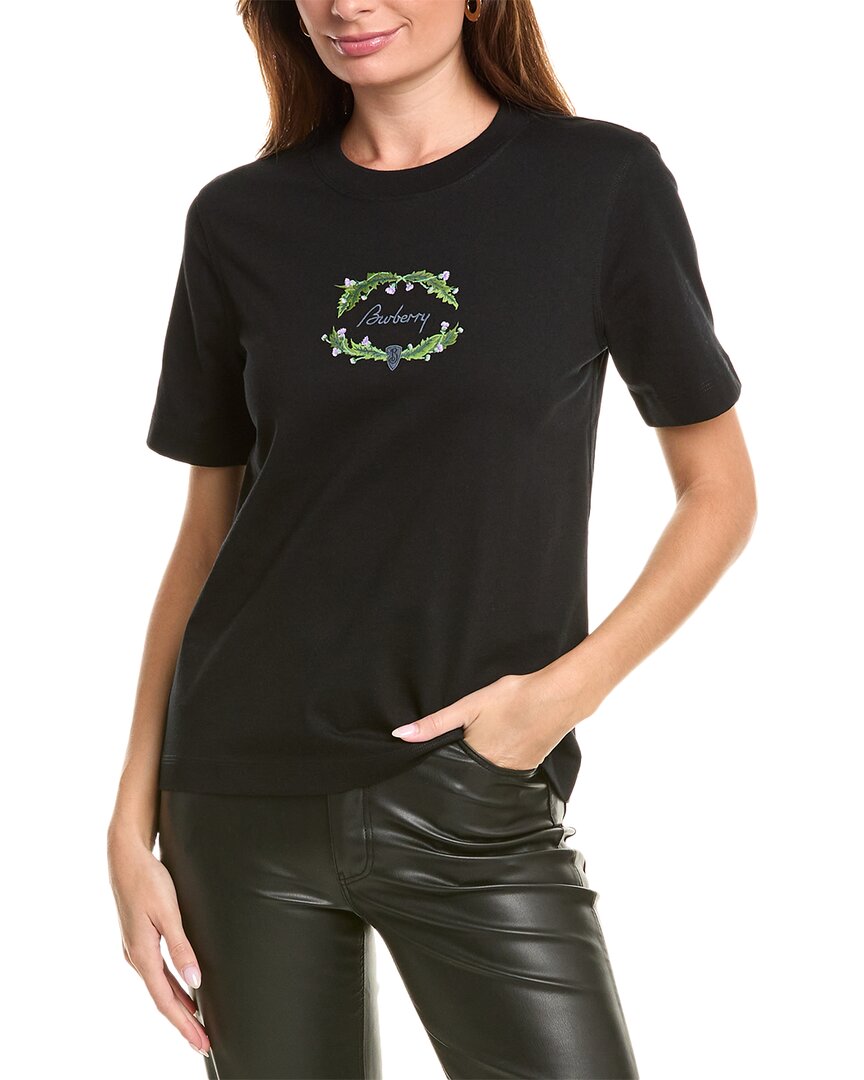 Футболка с логотипом Burberry Thistle, черный 
Футболка с логотипом Burberry Thistle, черный