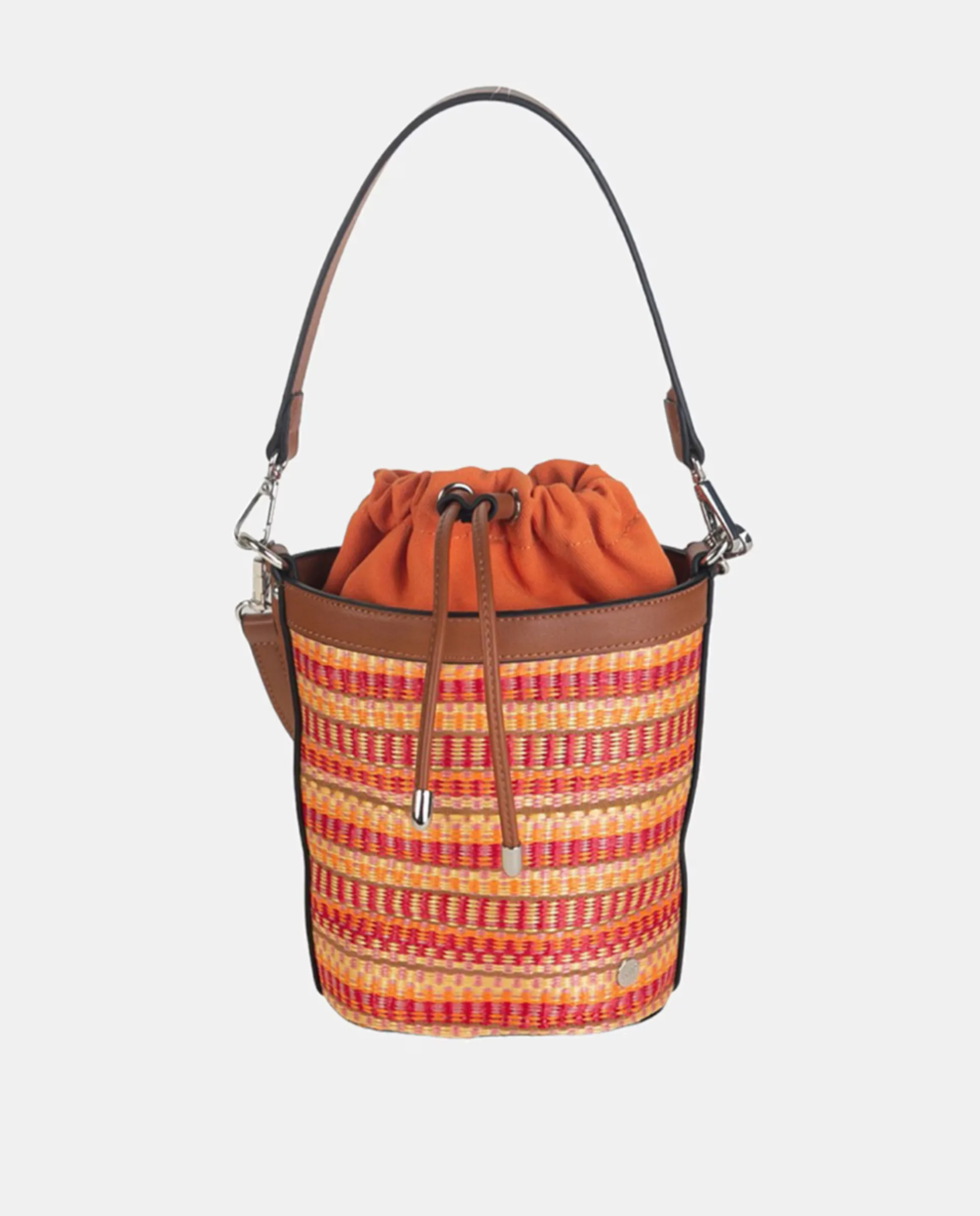 Сумка через плечо кубической формы из полосатой плетеной рафии, сочетающей красные и оранжевые тона, с ручками из полиуретановой кожи Volum, оранжевый
Сумка через плечо кубической формы из полосатой плетеной рафии, сочетающей красные и оранжевые тона, с ручками из полиуретановой кожи Volum, оранжевый