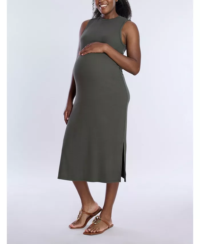 Платье миди для беременных с круглым вырезом, без рукавов, в рубчик - Motherhood Motherhood Maternity, зеленый
Платье миди для беременных с круглым вырезом, без рукавов, в рубчик - Motherhood Motherhood Maternity, зеленый