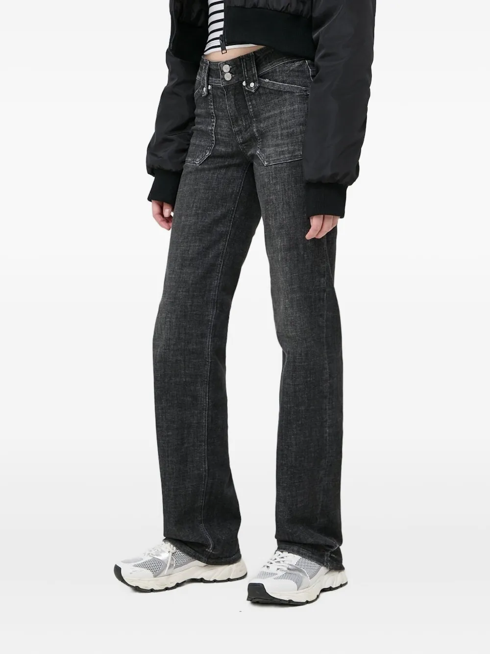 Джинсы с застежкой на пуговицы и накладными карманами Miss Sixty, серый 
Джинсы с застежкой на пуговицы и накладными карманами Miss Sixty, серый