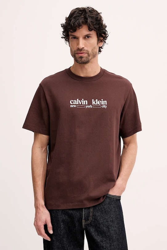 Хлопковая футболка Calvin Klein Jeans, коричневый
Хлопковая футболка Calvin Klein Jeans, коричневый