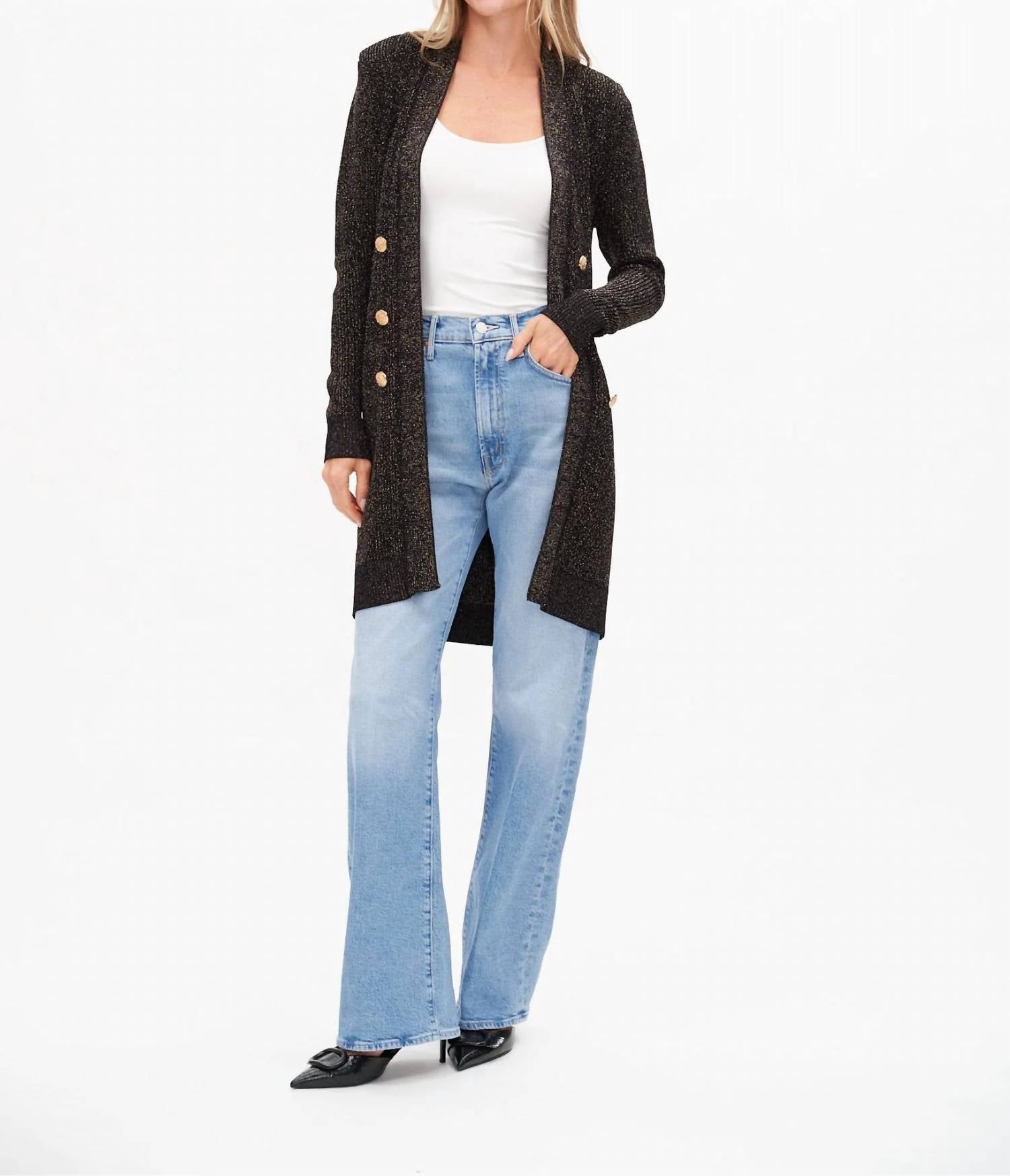 SIX/FIFTY Металлический кардиган Sammy черного цвета
SIX/FIFTY Металлический кардиган Sammy черного цвета