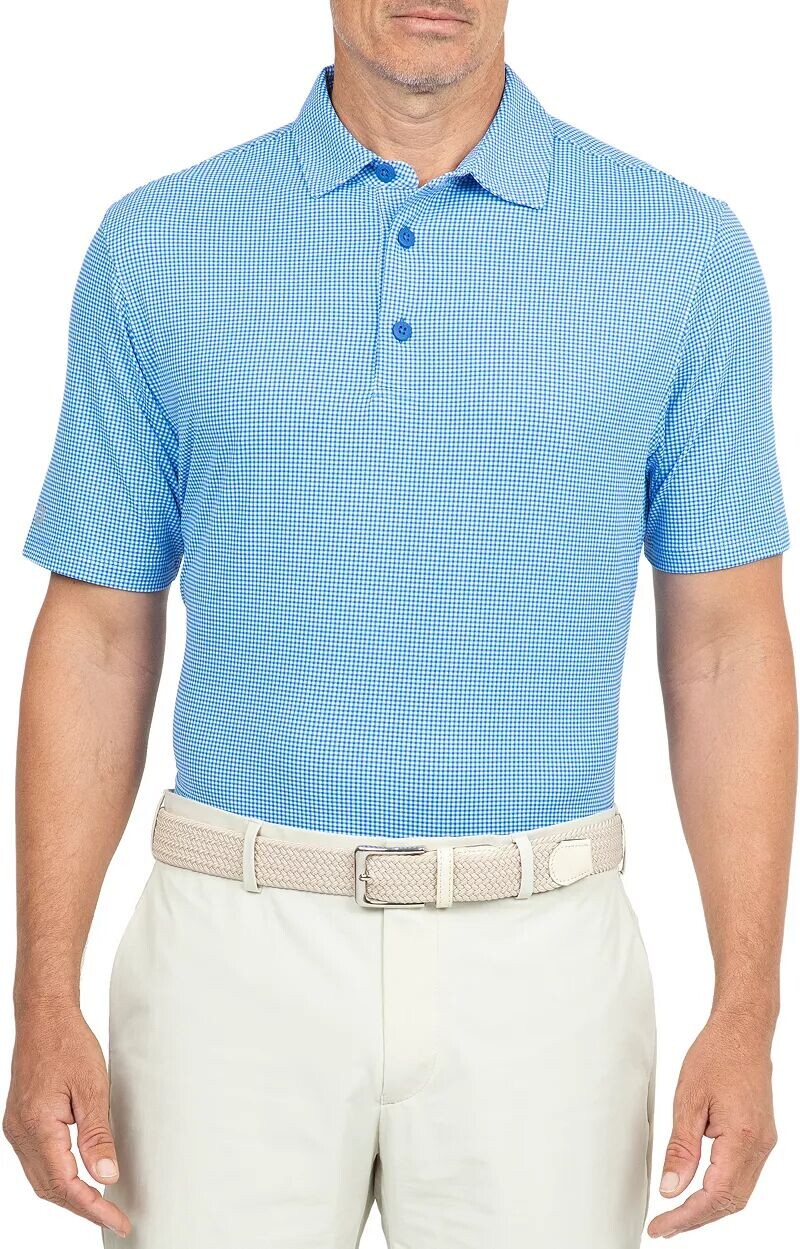 Ibkul Мужская мини-поло для гольфа в клетку с короткими рукавами и принтом 
Ibkul Мужская мини-поло для гольфа в клетку с короткими рукавами и принтом