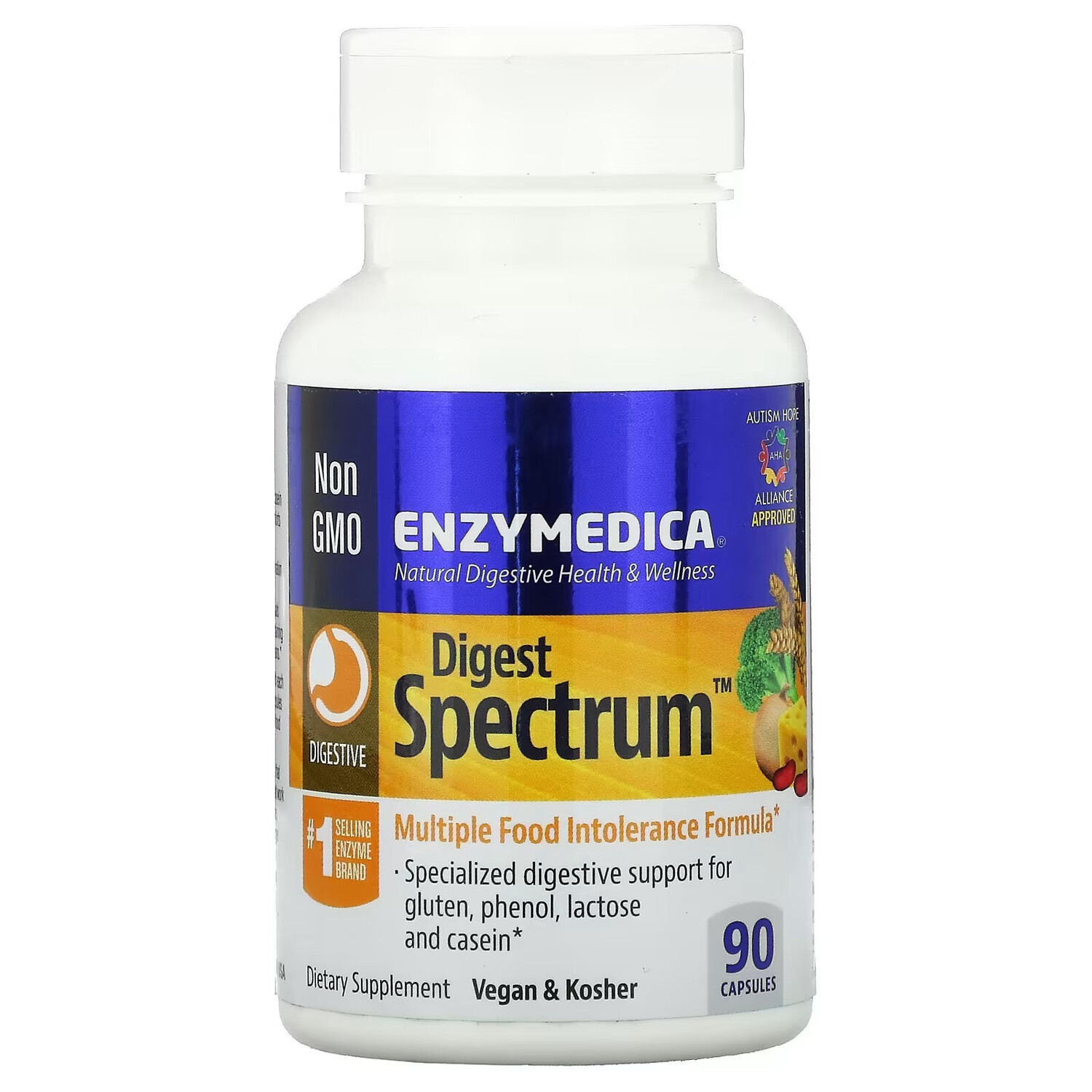 Enzymedica, Digest Spectrum, ферменты для пищеварения, 90 капсул
Enzymedica, Digest Spectrum, ферменты для пищеварения, 90 капсул