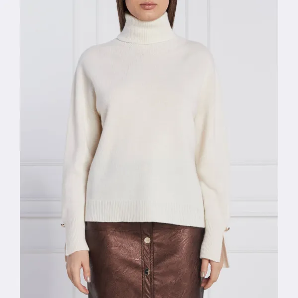 Шерстяная водолазка стандартного кроя с добавлением кашемира Liu Jo, белый 
Шерстяная водолазка стандартного кроя с добавлением кашемира Liu Jo, белый