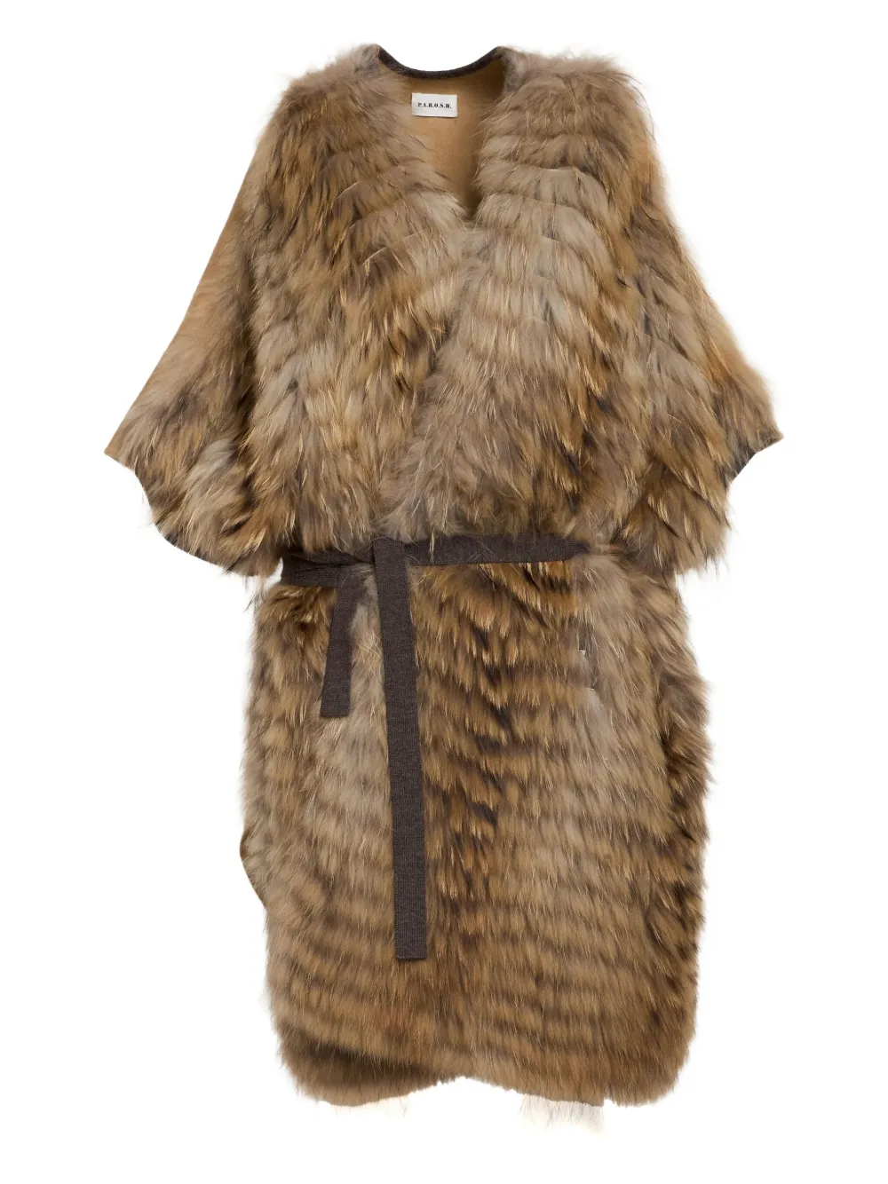 Пальто с поясом из искусственного меха P.A.R.O.S.H., коричневый
Пальто с поясом из искусственного меха P.A.R.O.S.H., коричневый
