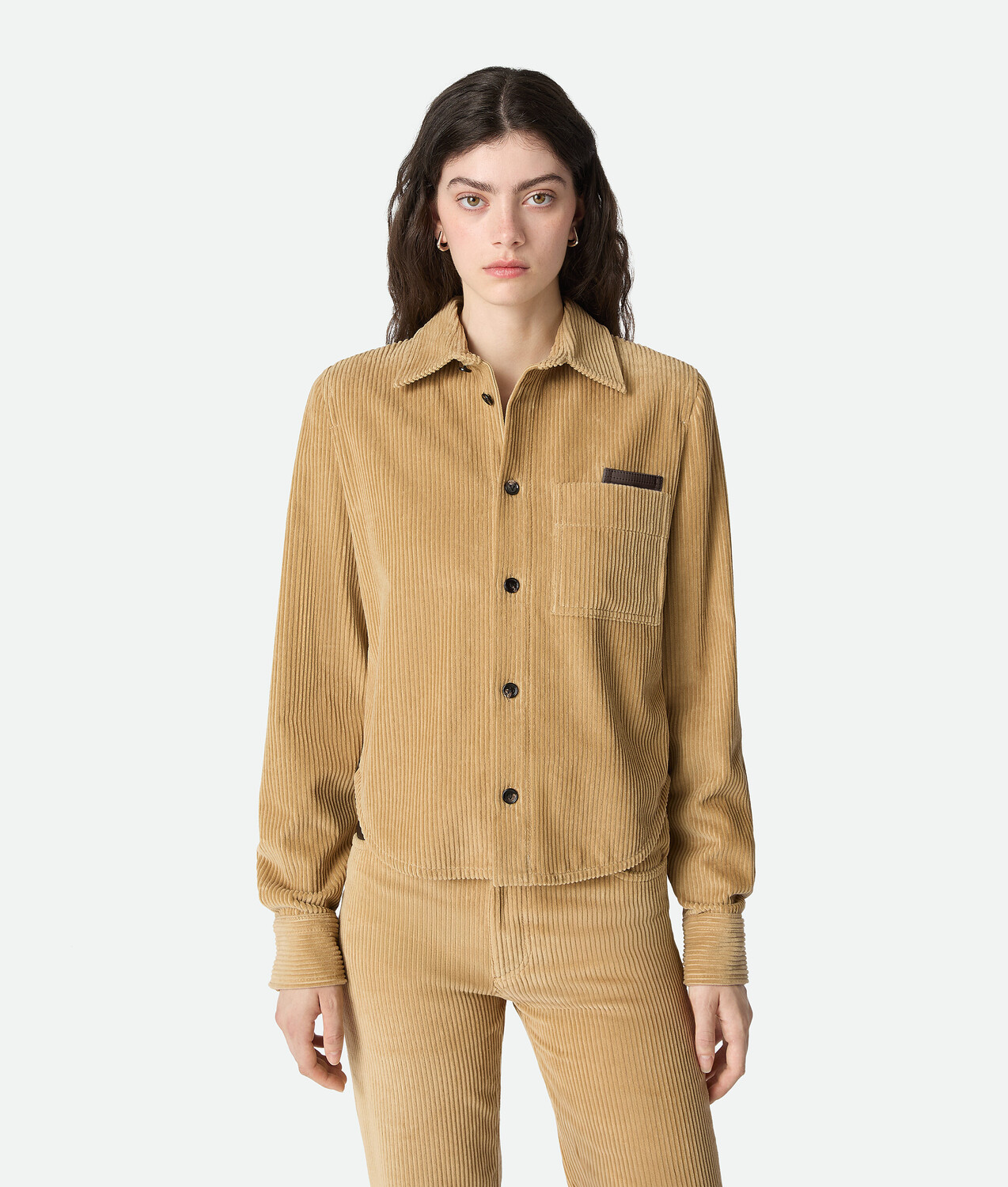Cotton corduroy shirt BOTTEGA VENETA, светлый дуб
Cotton corduroy shirt BOTTEGA VENETA, светлый дуб