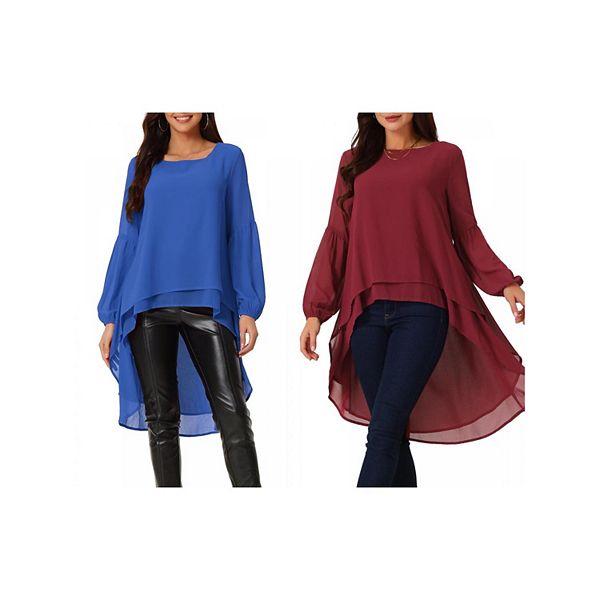 2 упаковки женской блузки с длинным рукавом, круглым вырезом и асимметричным подолом Inspire Chic, Royal Blue Dark Red
2 упаковки женской блузки с длинным рукавом, круглым вырезом и асимметричным подолом Inspire Chic, Royal Blue Dark Red