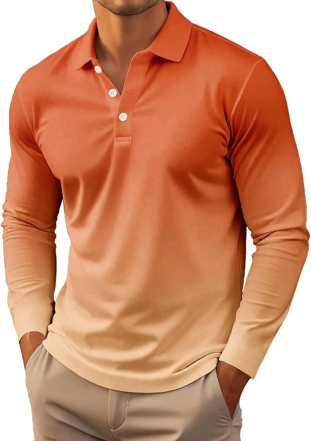 Мужская поло с градиентом, длинный рукав, омбре, легкая
Мужская поло с градиентом, длинный рукав, омбре, легкая