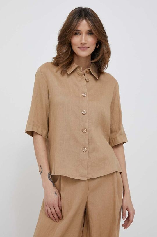 Льняная рубашка United Colors of Benetton, бежевый
Льняная рубашка United Colors of Benetton, бежевый