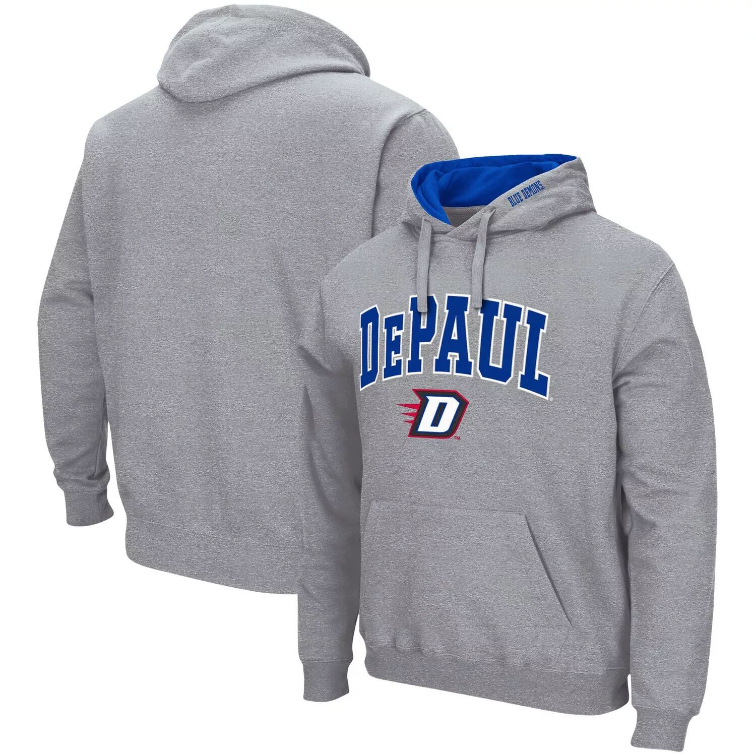 Мужской серый пуловер с капюшоном DePaul Blue Demons Arch & Logo 3.0 с принтом меланжевого цвета Colosseum
Мужской серый пуловер с капюшоном DePaul Blue Demons Arch & Logo 3.0 с принтом меланжевого цвета Colosseum