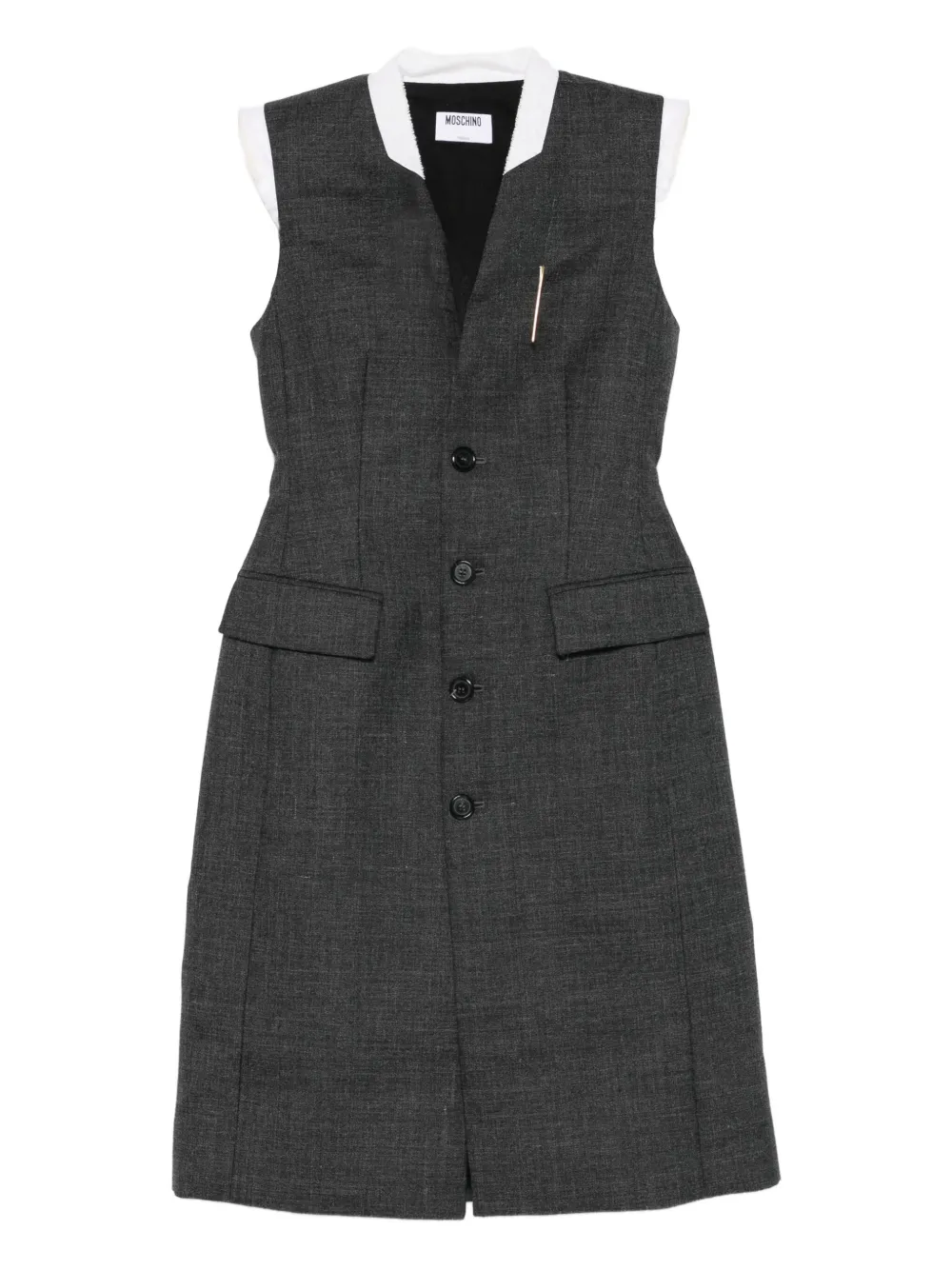 Платье без рукавов на пуговицах Moschino, серый
Платье без рукавов на пуговицах Moschino, серый