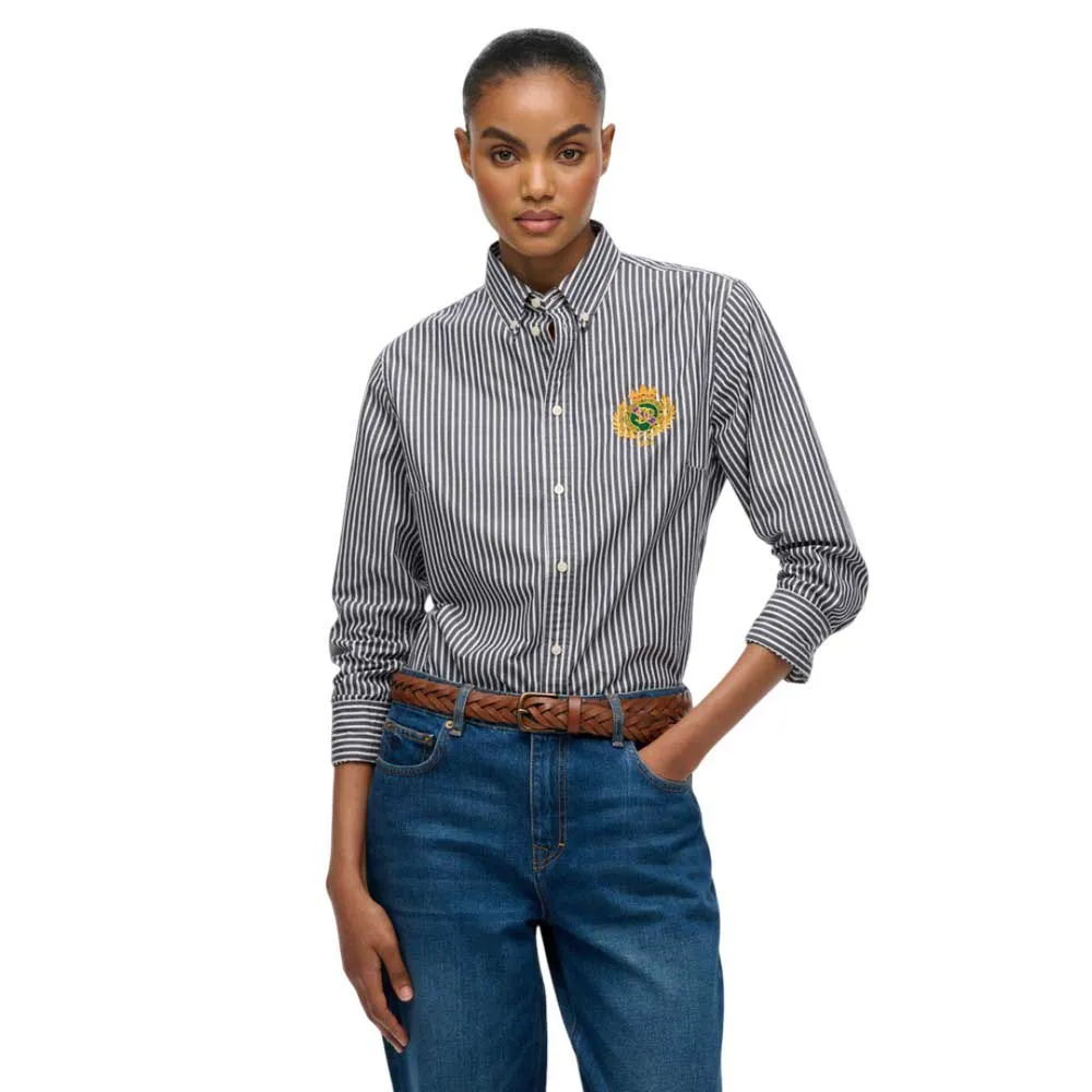 Рубашка с длинным рукавом Superdry Slim Crest Poplin, серый
Рубашка с длинным рукавом Superdry Slim Crest Poplin, серый