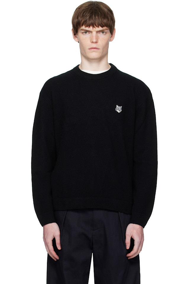 Свитер из ягнячьей шерсти с головой лисы Maison Kitsuné, черный
Свитер из ягнячьей шерсти с головой лисы Maison Kitsuné, черный