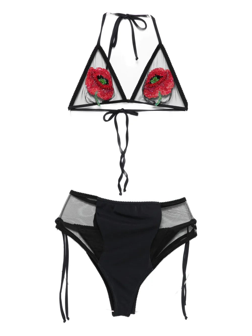 Купальник с бусинами и цветами Mazzei, черный
Купальник с бусинами и цветами Mazzei, черный