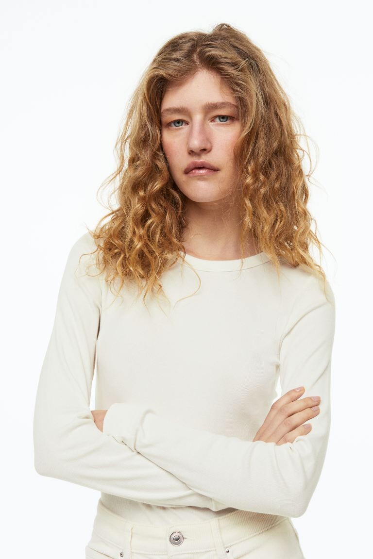 Лонгслив из смесового модала H&M, белый
Лонгслив из смесового модала H&M, белый