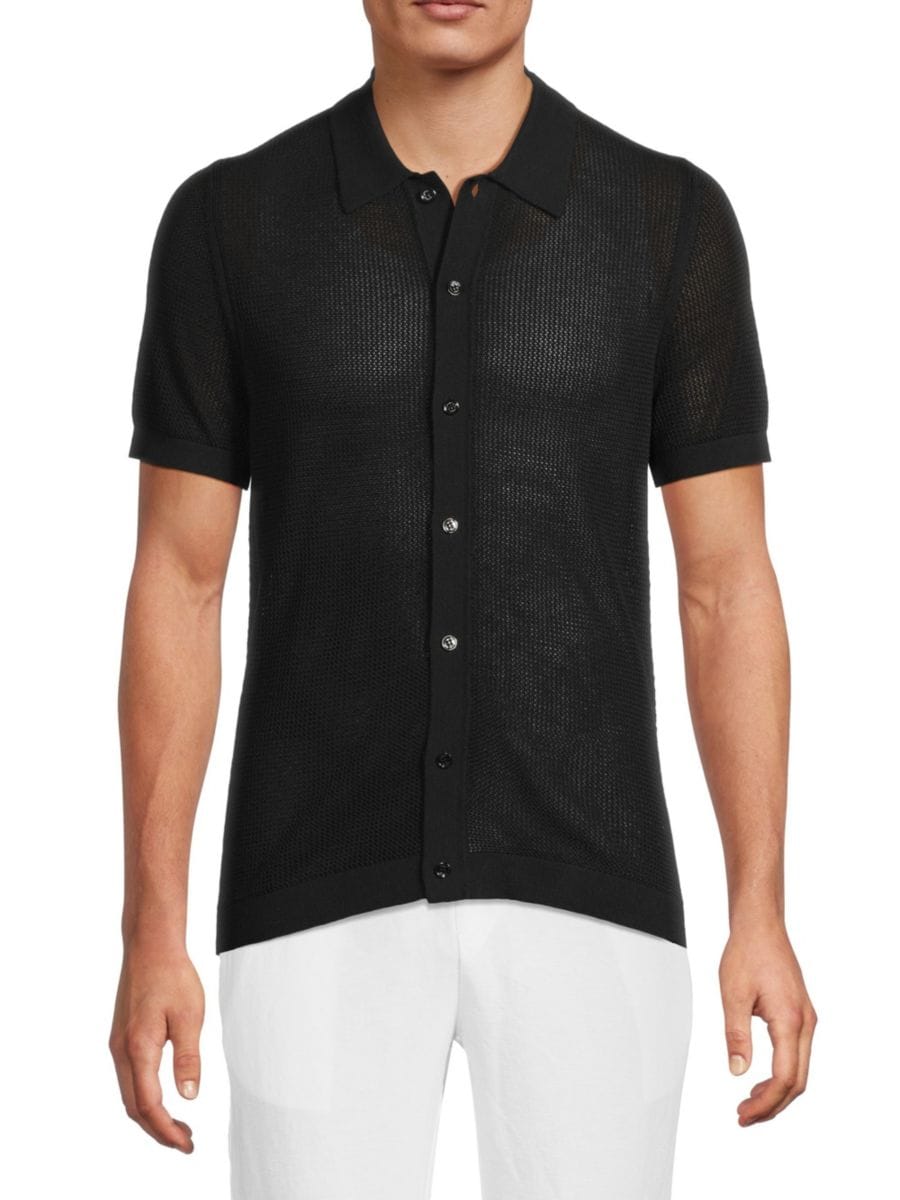 Рубашка из хлопка крючком Onia, черный
Рубашка из хлопка крючком Onia, черный