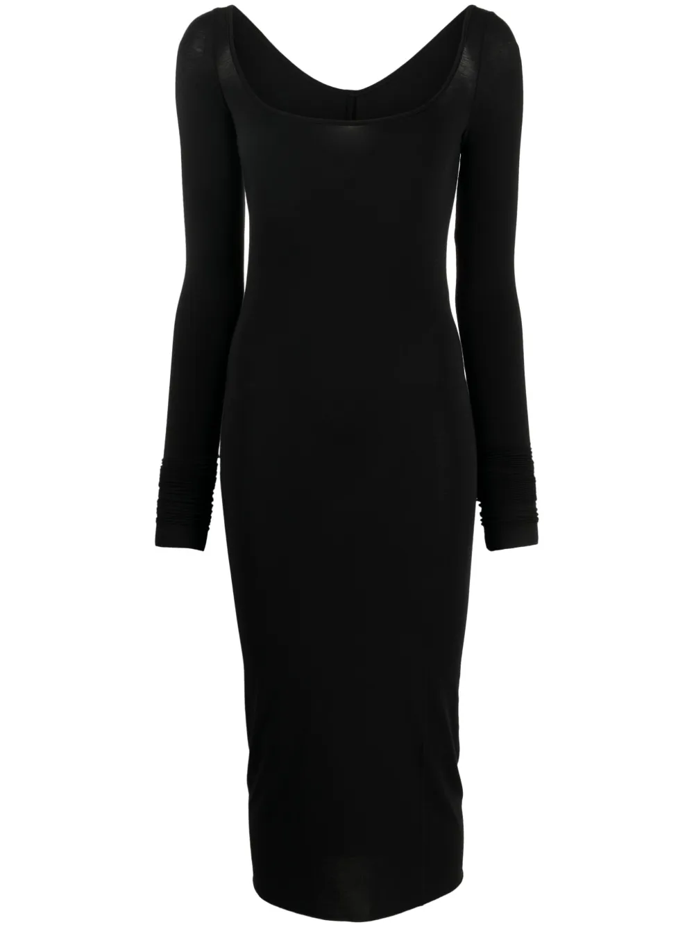 Платье миди с U-образным вырезом и длинными рукавами Rick Owens Lilies, черный
Платье миди с U-образным вырезом и длинными рукавами Rick Owens Lilies, черный