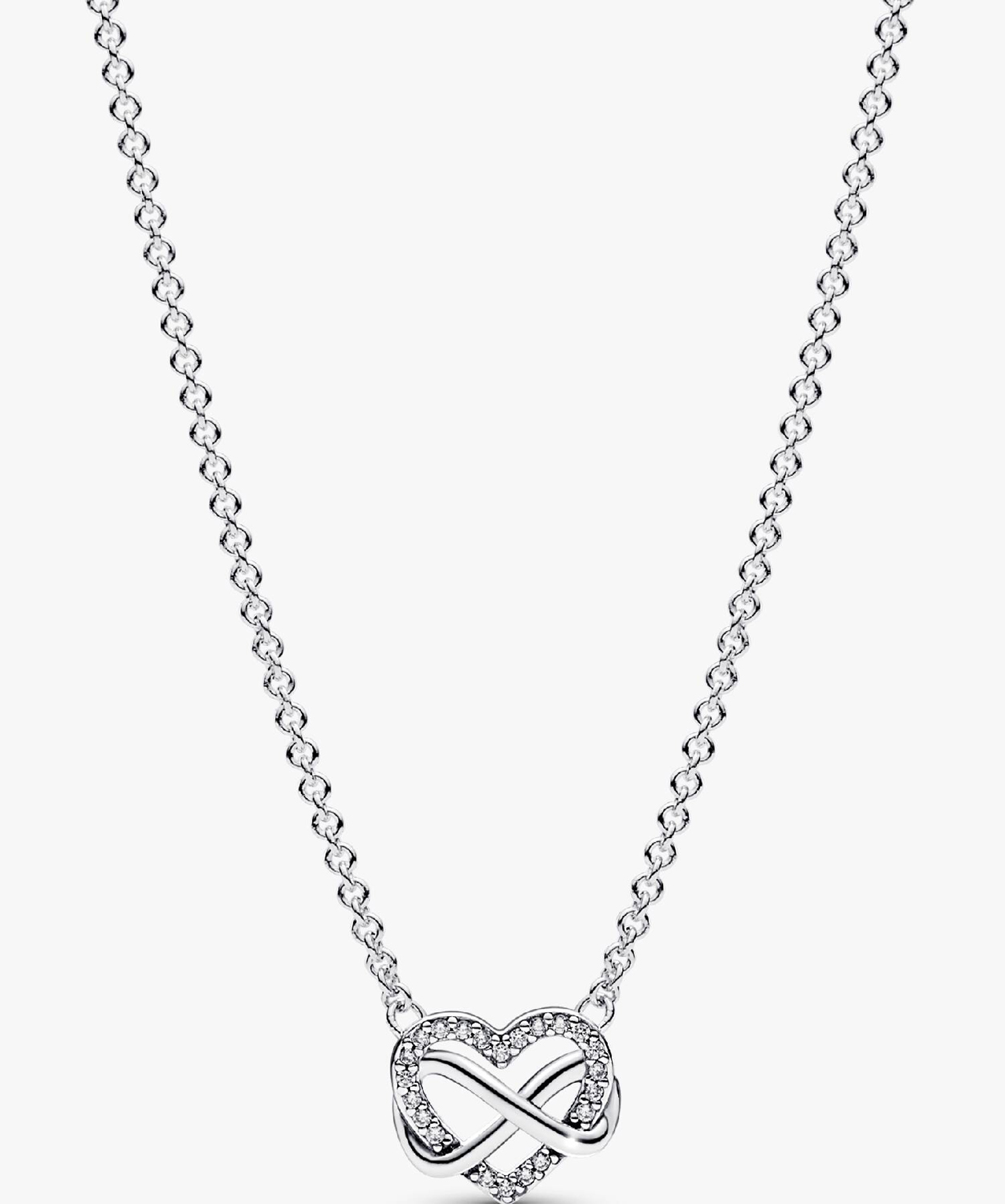 Колье Pandora Sparkling Infinity Heart, серебро
Колье Pandora Sparkling Infinity Heart, серебро