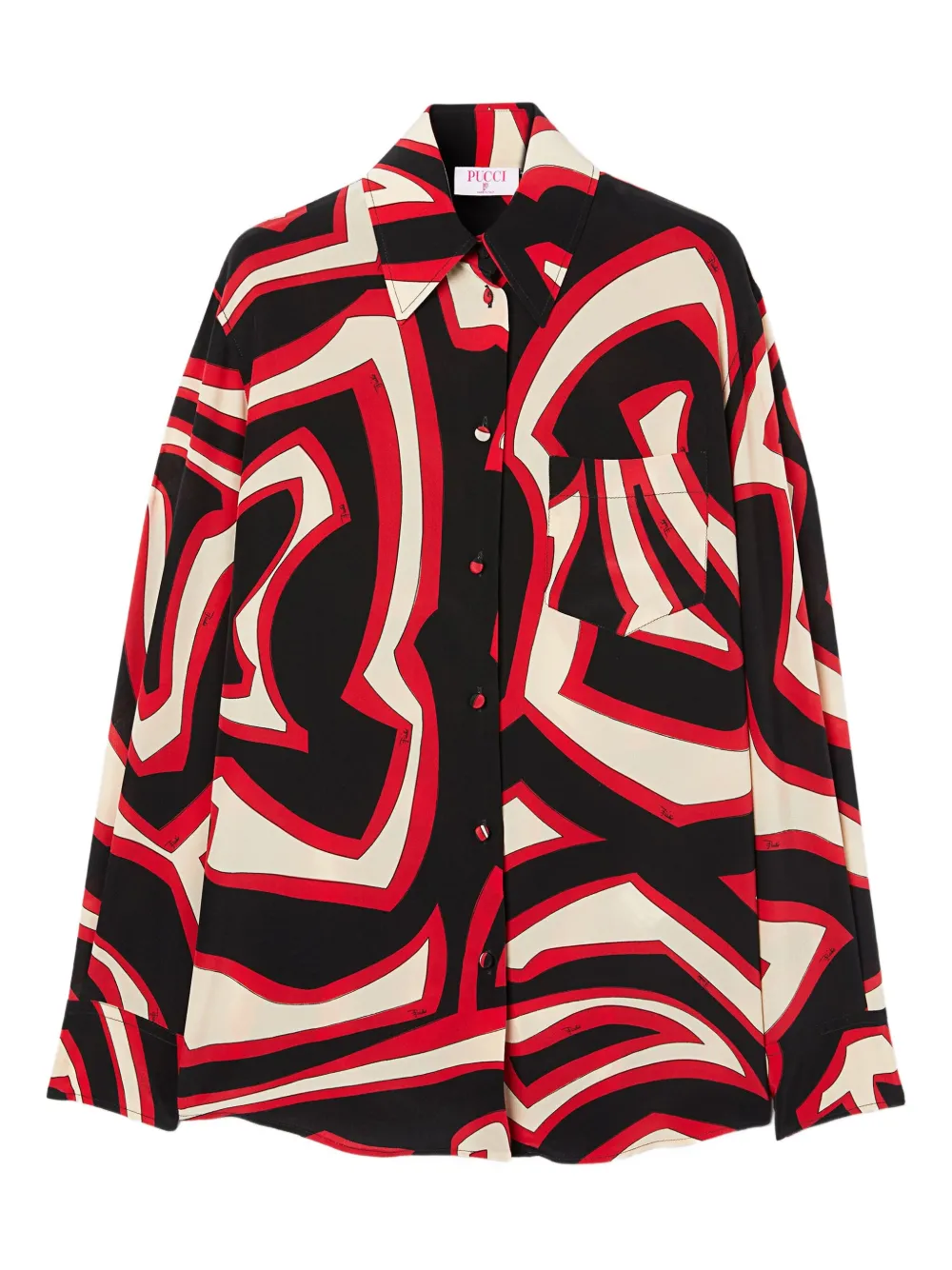 Шелковая рубашка с принтом Labirinto Pucci, черный
Шелковая рубашка с принтом Labirinto Pucci, черный