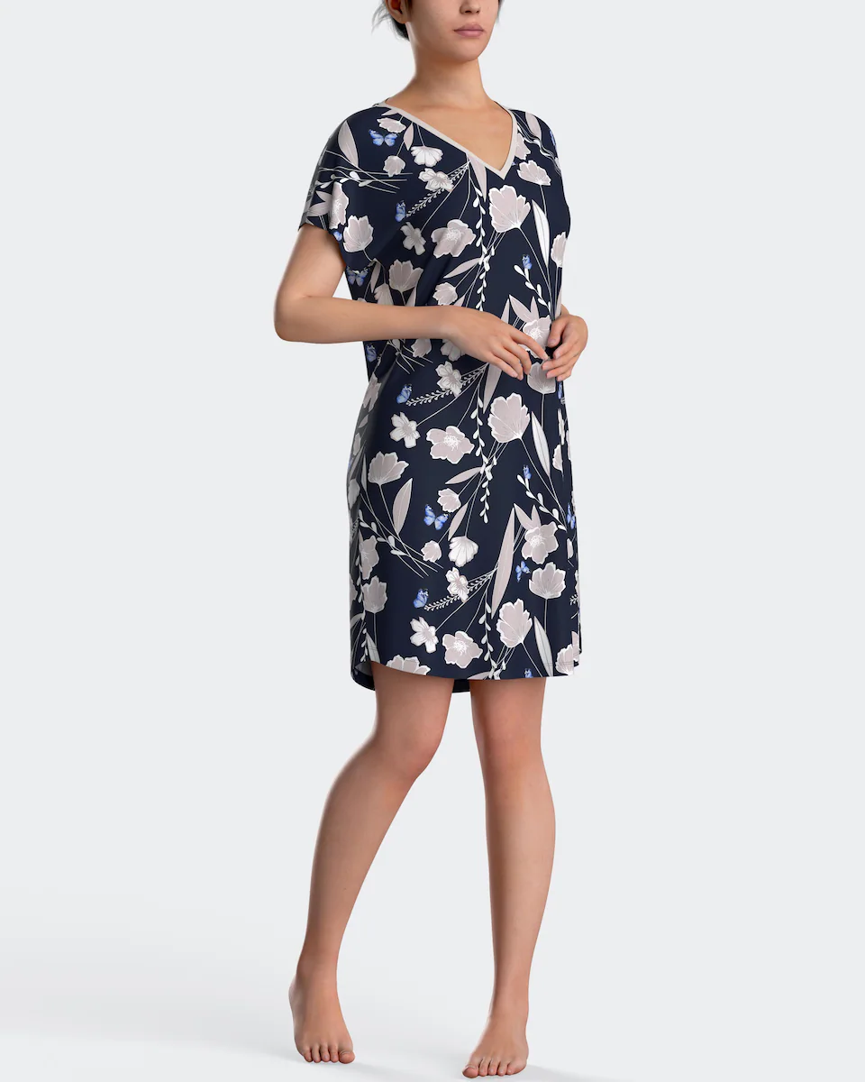 Ночная рубашка с короткими рукавами и цветочным принтом Impetus, синий
Ночная рубашка с короткими рукавами и цветочным принтом Impetus, синий