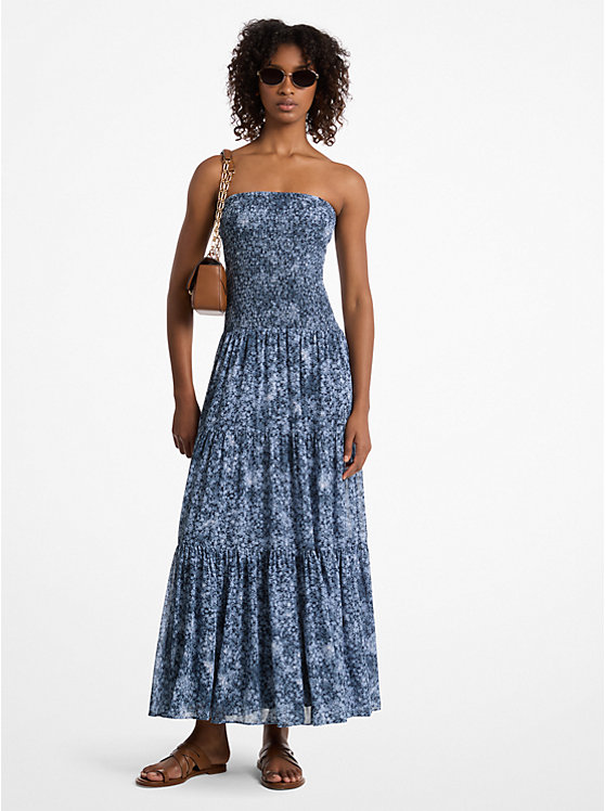 Платье-Жоржет с цветочным принтом, многослойное, присборенное Michael Kors, синий
Платье-Жоржет с цветочным принтом, многослойное, присборенное Michael Kors, синий