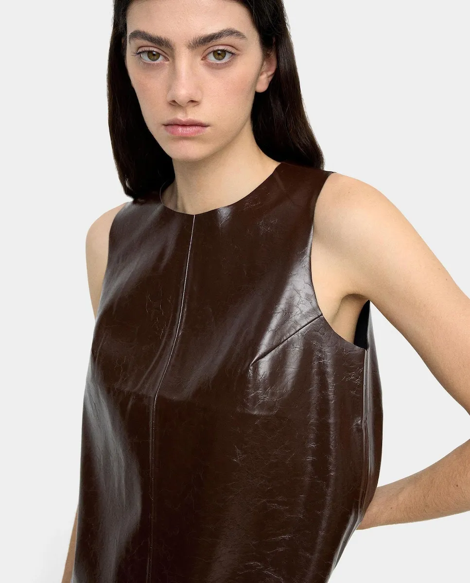 Женский топ без рукавов с эффектом кожи Parfois, темно-коричневый
Женский топ без рукавов с эффектом кожи Parfois, темно-коричневый