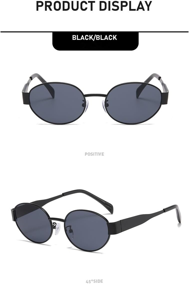 Ретро овальные солнцезащитные очки для женщин и мужчин, дизайнерские модные солнцезащитные очки в классической металлической оправе, защита от УФ-излучения UV400 Generic, Black/Grey
Ретро овальные солнцезащитные очки для женщин и мужчин, дизайнерские модные солнцезащитные очки в классической металлической оправе, защита от УФ-излучения UV400 Generic, Black/Grey