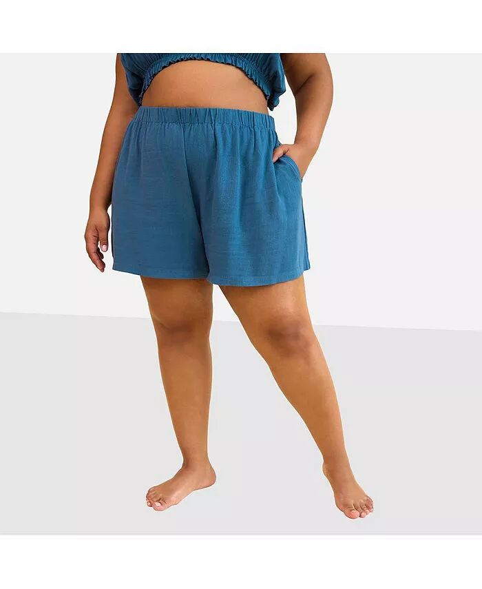 Большие размеры Clio льняные шорты с широкими штанинами и карманами Rebdolls, синий
Большие размеры Clio льняные шорты с широкими штанинами и карманами Rebdolls, синий