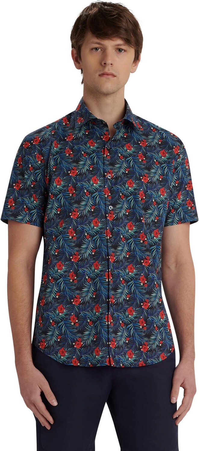 Рубашка BUGATCHI Orson Short Sleeve Shirt in Floral Print Comfort Stretch Cotton, цвет Midnight
Рубашка BUGATCHI Orson Short Sleeve Shirt in Floral Print Comfort Stretch Cotton, цвет Midnight