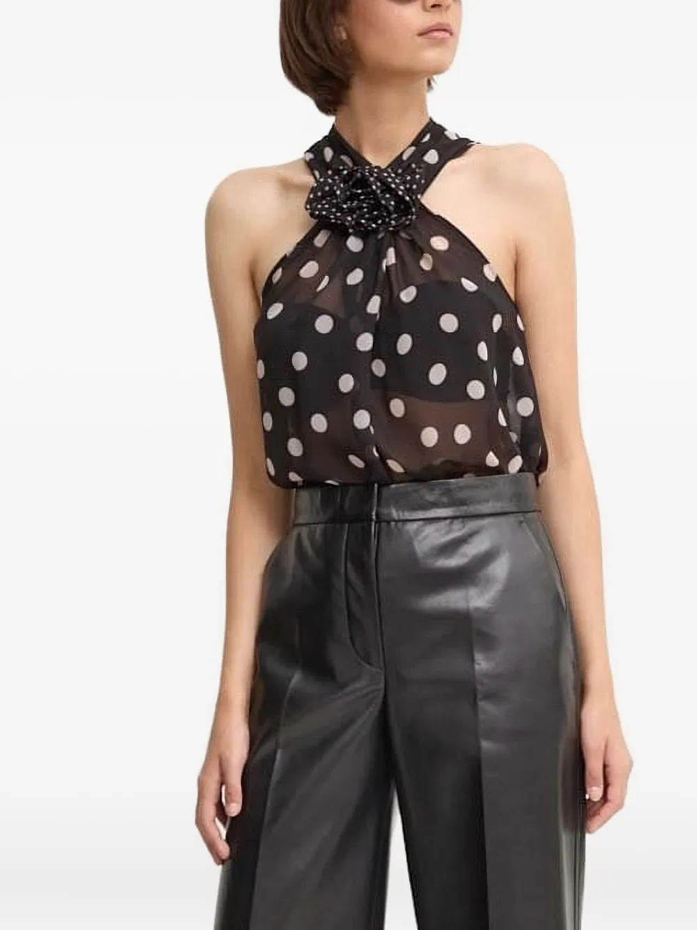 Топ с узором в горошек Sandro Ferrone, черный
Топ с узором в горошек Sandro Ferrone, черный