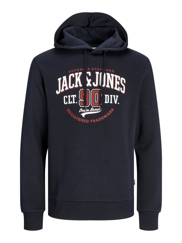 Толстовка с капюшоном JACK & JONES PLUS, темно-синий 
Толстовка с капюшоном JACK & JONES PLUS, темно-синий