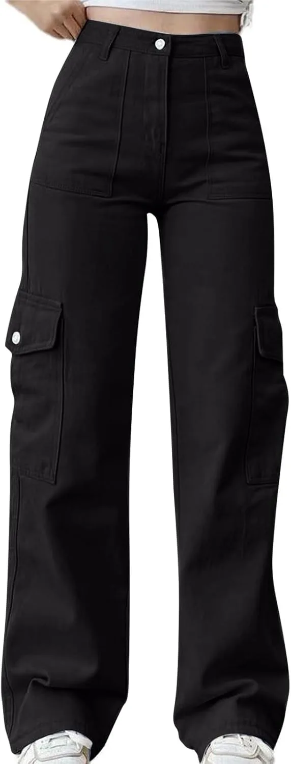 Женские карго джинсы с высокой талией и прямыми штанинами bawilom
Женские карго джинсы с высокой талией и прямыми штанинами bawilom