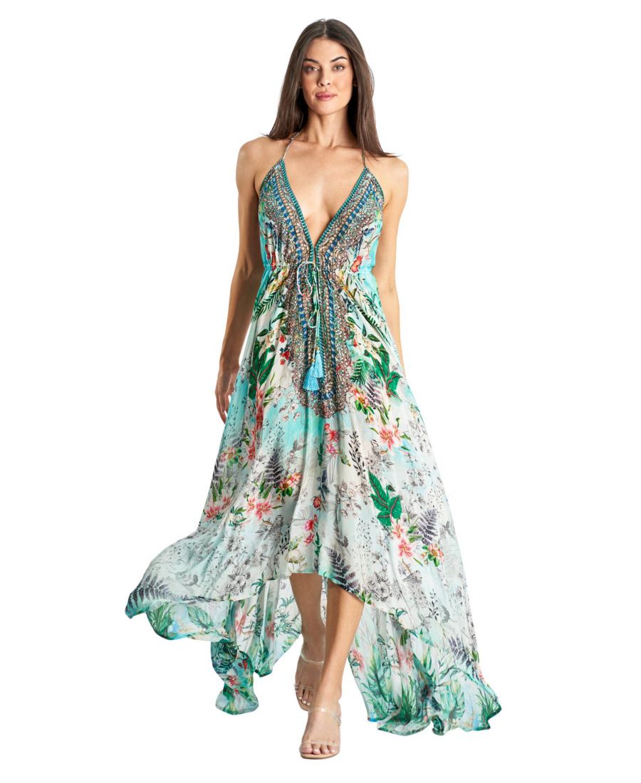 Женское длинное платье в стиле бохо с завязками на шее La Moda Clothing, Light aquamarine / white
Женское длинное платье в стиле бохо с завязками на шее La Moda Clothing, Light aquamarine / white