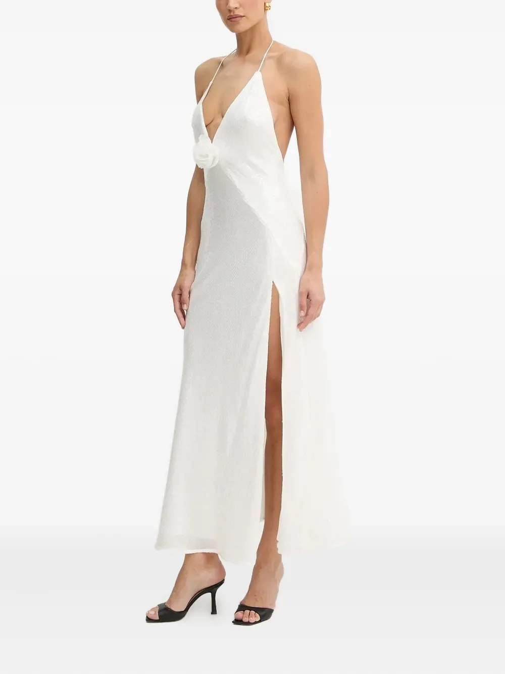 Платье макси с пайетками и V-образным вырезом Bardot, белый
Платье макси с пайетками и V-образным вырезом Bardot, белый