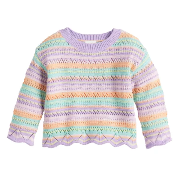 Детский ажурный свитер с круглым вырезом для девочек 4-12 лет Jumping Beans, цвет blue multi stripe 
Детский ажурный свитер с круглым вырезом для девочек 4-12 лет Jumping Beans, цвет blue multi stripe