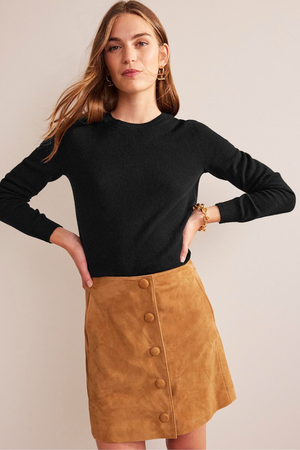 Кашемировый свитер Eva с круглым вырезом Boden, черный
Кашемировый свитер Eva с круглым вырезом Boden, черный