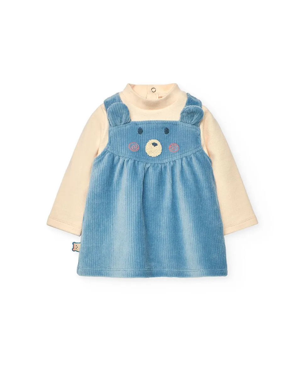Детский комплект из футболки с длинным рукавом и вельветового платья Boboli, синий/бежевый
Детский комплект из футболки с длинным рукавом и вельветового платья Boboli, синий/бежевый