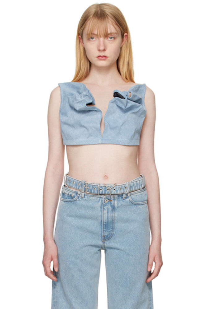 Синий мятый джинсовый бюстгальтер-бралетт Y/Project
Синий мятый джинсовый бюстгальтер-бралетт Y/Project