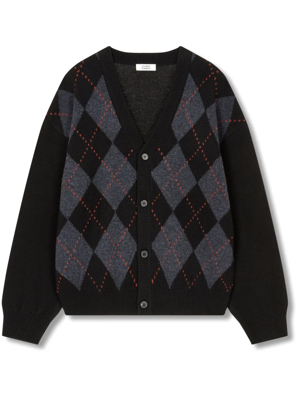 Кардиган с узором аргайл STUDIO TOMBOY, черный
Кардиган с узором аргайл STUDIO TOMBOY, черный