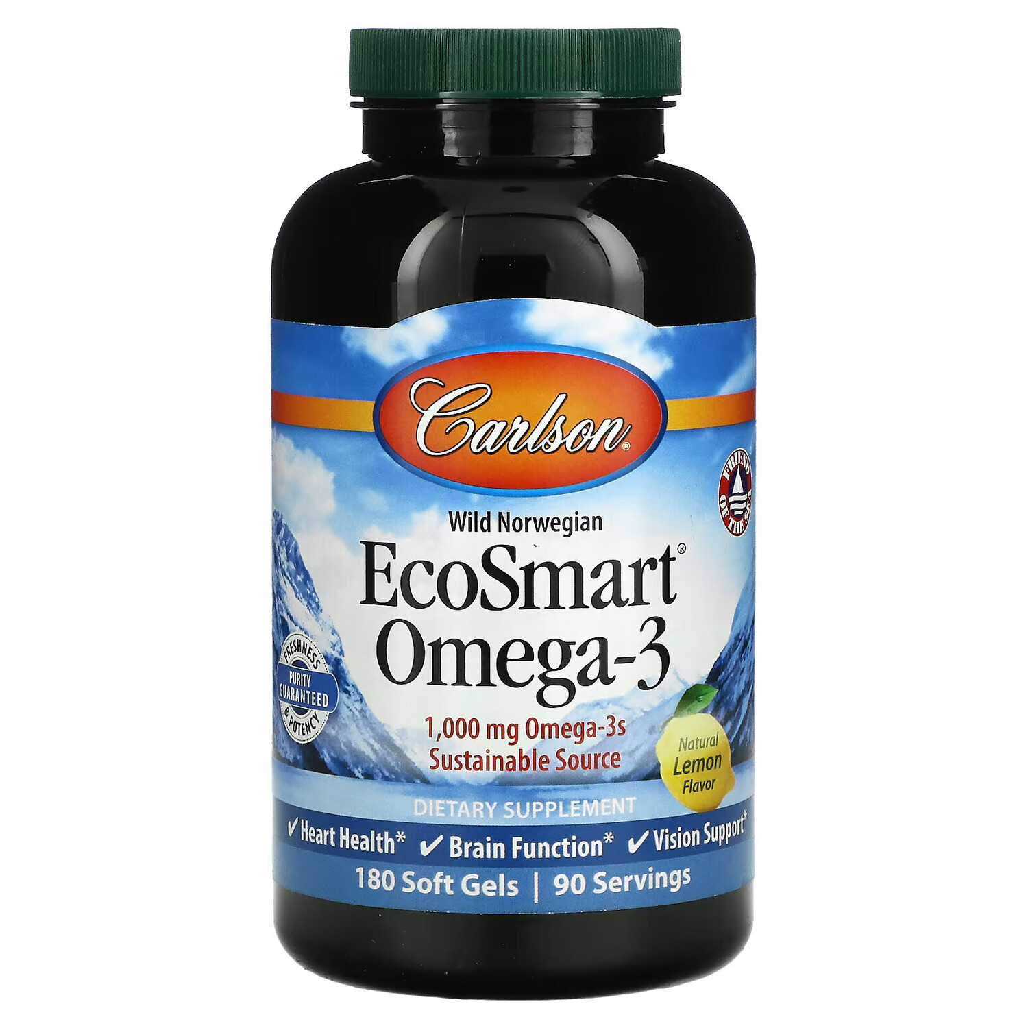 Carlson, EcoSmart Omega-3, натуральный ароматизатор «Лимон», 500 мг, 180 мягких таблеток
Carlson, EcoSmart Omega-3, натуральный ароматизатор «Лимон», 500 мг, 180 мягких таблеток