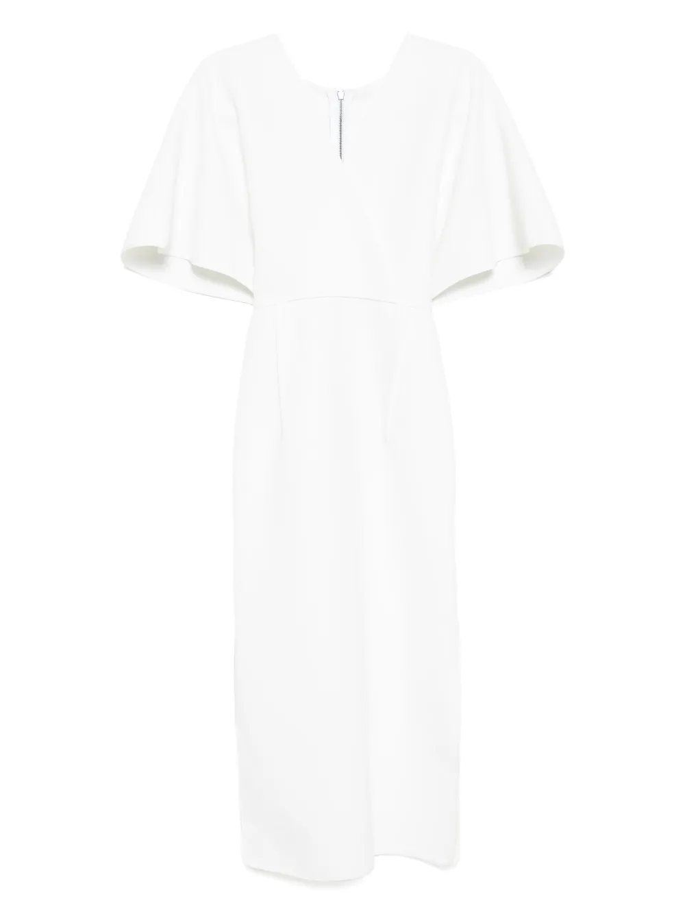 Платье миди с V-образным вырезом и короткими рукавами Maticevski, белый
Платье миди с V-образным вырезом и короткими рукавами Maticevski, белый