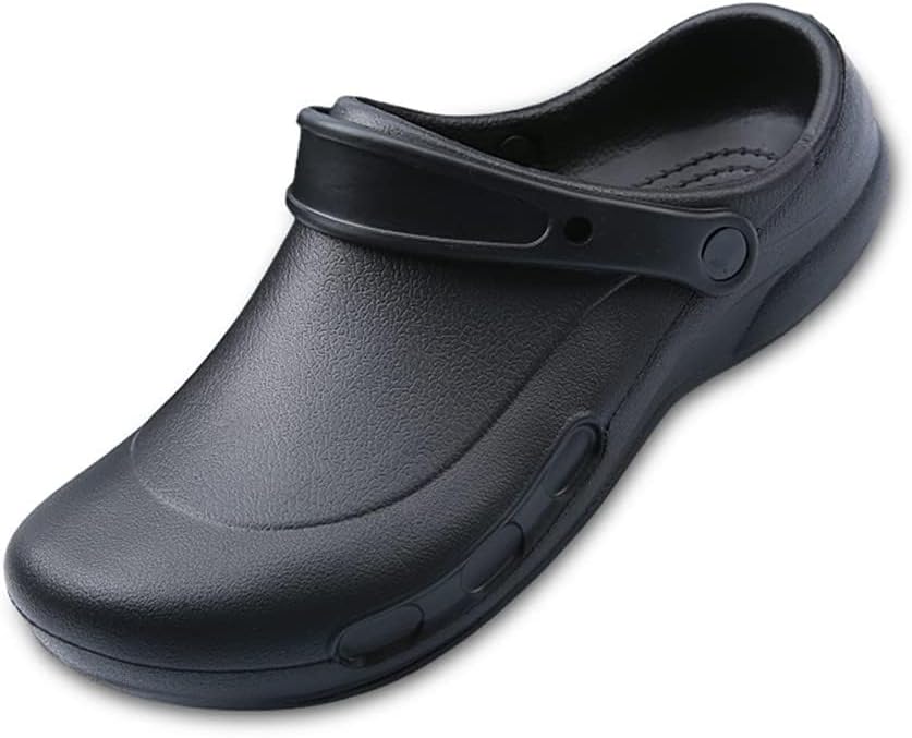 Мужские кухонные туфли унисекс для взрослых - защитные нескользящие рабочие сабо с металлическим носком, черные Clyctip
Мужские кухонные туфли унисекс для взрослых - защитные нескользящие рабочие сабо с металлическим носком, черные Clyctip